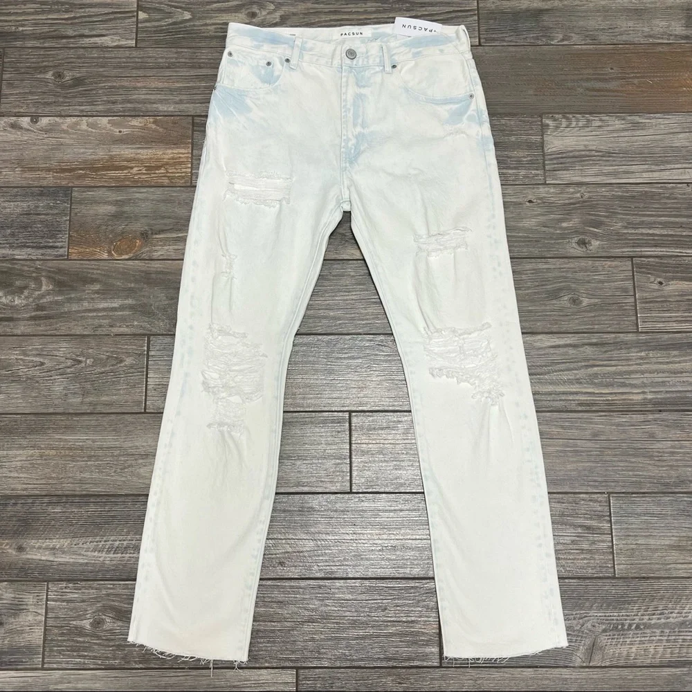 NWT $59.95 Pacsun Vintage Loose Jeans Bleach 28 30 31 36 Men's Ripped - Picture 2 of 14